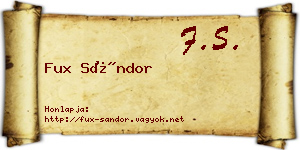 Fux Sándor névjegykártya